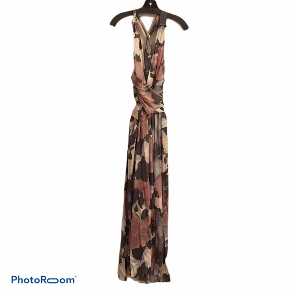 NWT BANANA REPUBLIC MONOGRAM SILK PRINT GOWN - Picture 1 of 6